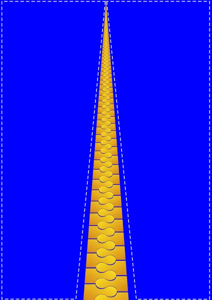 Abstrakter Blauer Hintergrund Mit Einem Goldverschluss — Stockvektor