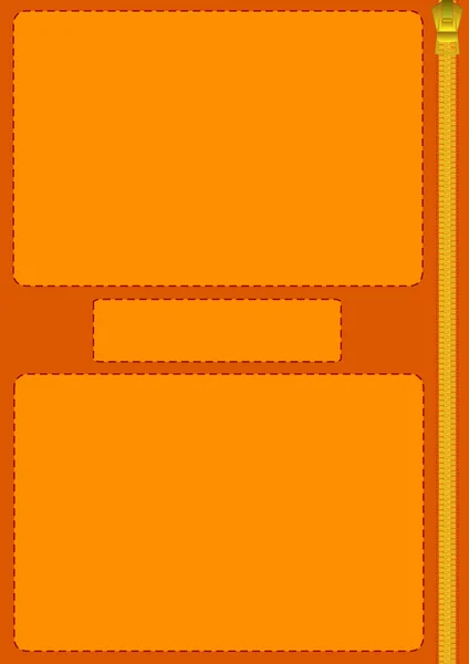 Hintergrund Mit Einem Verschluss Des Gelben Metall Reißverschlusses Und Einem — Stockvektor