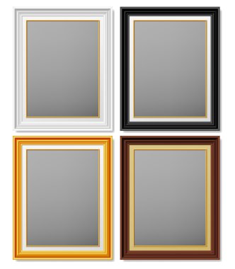 White, black, golden and brown frames for photographs. clipart