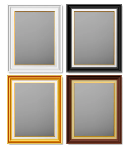 Weiße Schwarze Goldene Und Braune Rahmen Für Fotografien Stockvektor