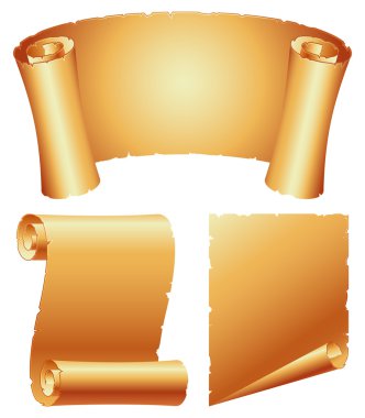 Set of old paper scrolls. clipart