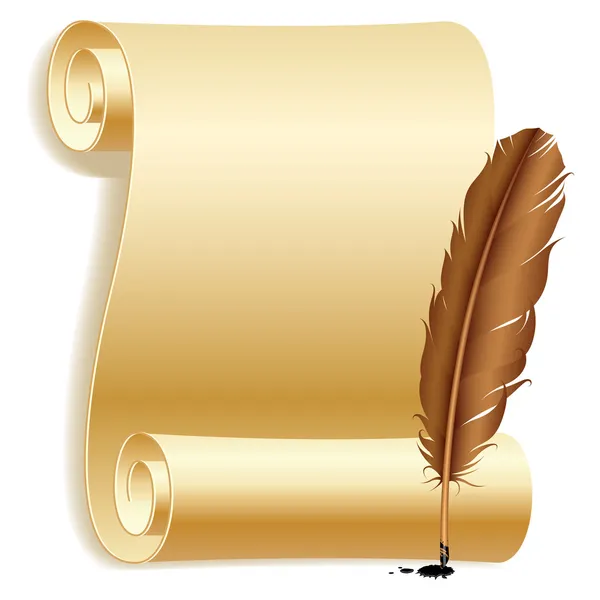 Paper and feather. — Stock Vector