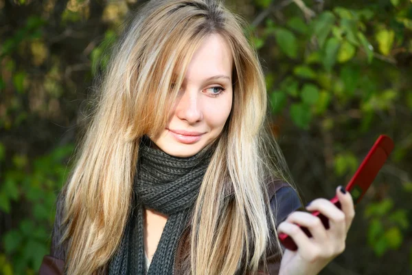 Young Model With Blond Hairs. Fall. Autumn — Stock Photo, Image