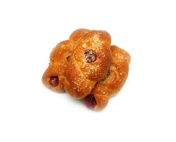 Foto Aufnahme Von Frischen Croissants Auf Weißem Hintergrund — Stockfoto