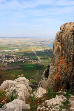 View of Arbel mountain in the Galilee, Israel clipart