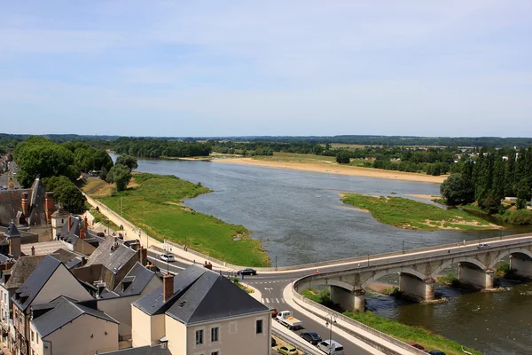 昂布瓦兹和卢瓦尔河从城堡 法国的视图 — 图库照片