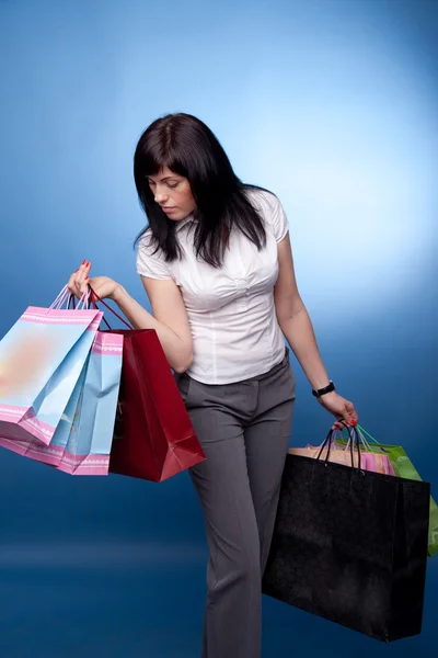Attractive woman with shopping bags — Stock Photo, Image