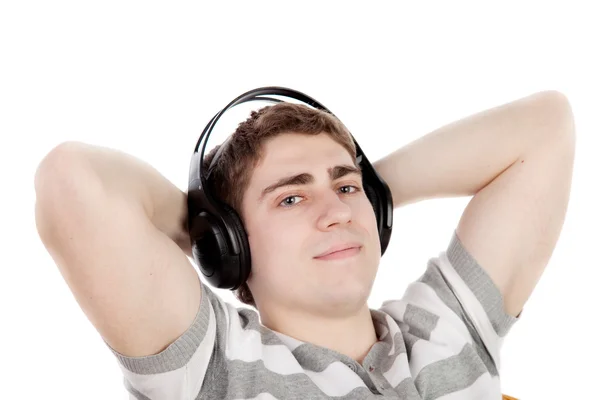 Fiatal férfi fülhallgatóval — Stock Fotó