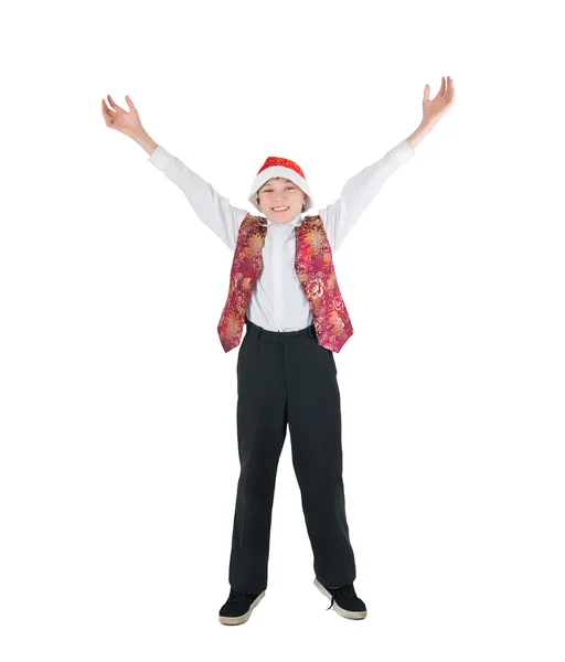 Dítě se Santa kloboukem — Stock fotografie