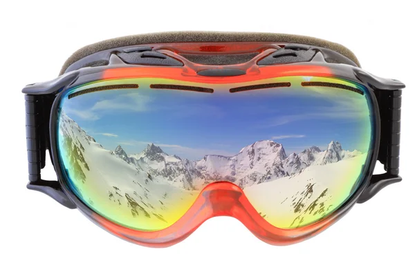 Gafas de esquí sobre blanco —  Fotos de Stock