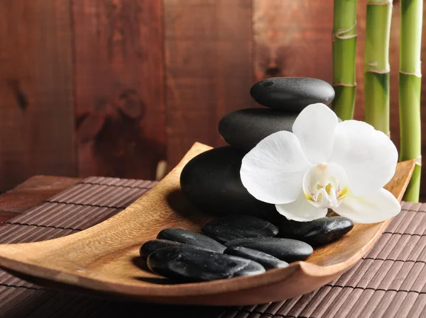 Conceito Spa Zen Pedras Orquídeas — Fotografia de Stock
