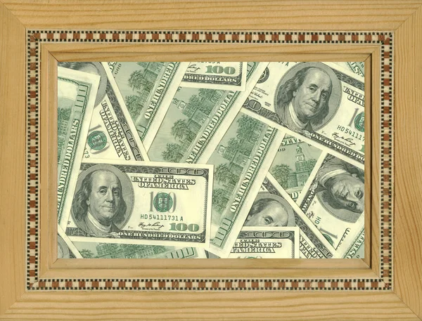Picture frame and dollars — Stock Photo, Image