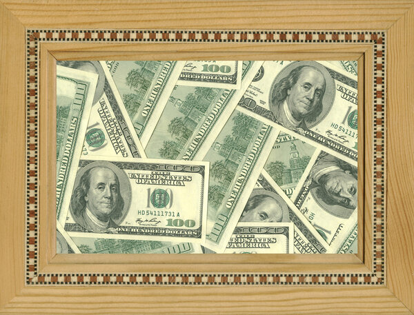 Picture frame and dollars