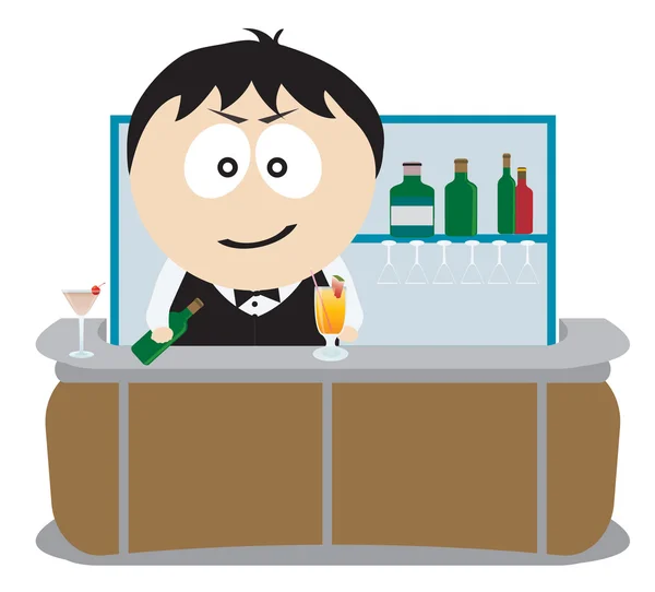 Barman Ilustración Vectorial — Vector de stock