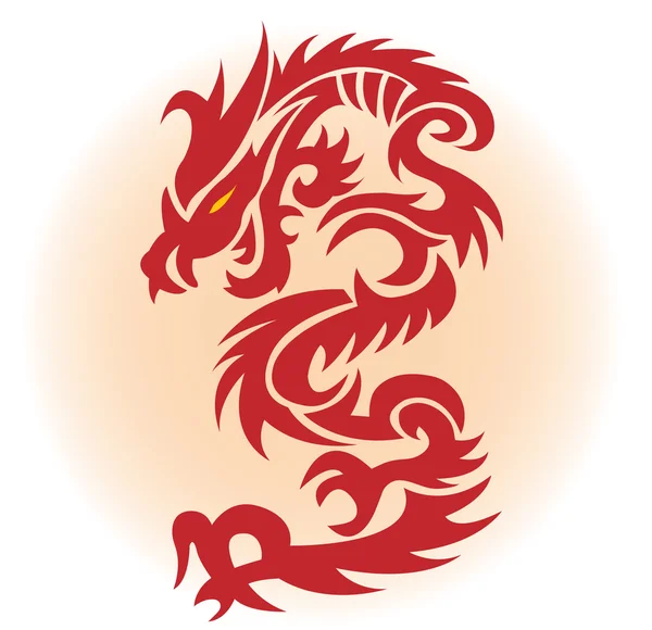 Dragon Rouge Illustration Vectorielle — Image vectorielle