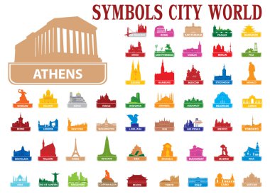 Symbols city world clipart