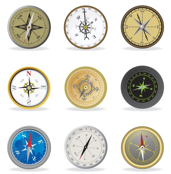 Kompas. nastavit — Stockový vektor