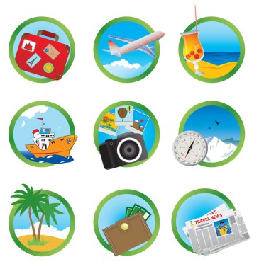 Vacation icons clipart