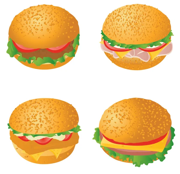 Hamburgers — Stockvector