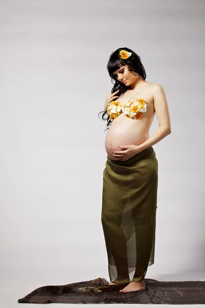 Retrato Una Mujer Embarazada Bonita —  Fotos de Stock