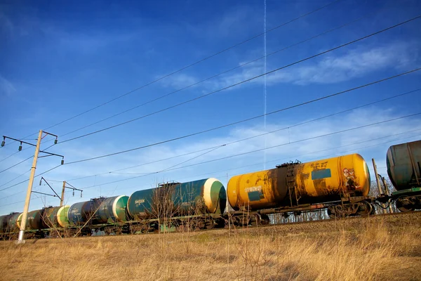 Spoorlijn tanks Stockafbeelding