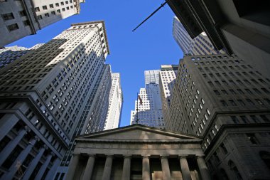 Classical New York - Wall street, skyscrapers in Manhattan clipart