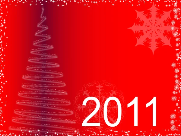 圣诞树和 2011 年新的插图 — 图库照片