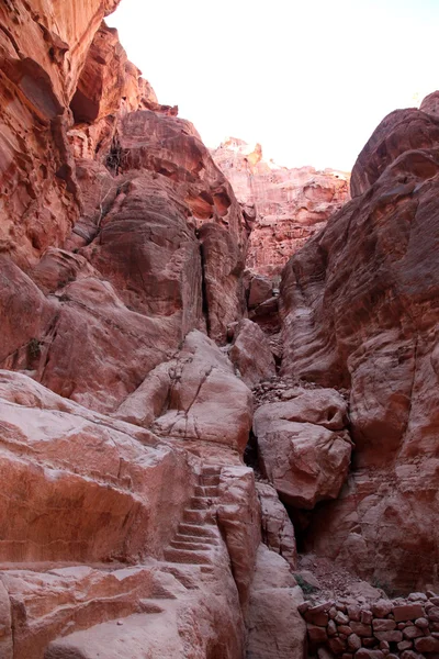 Cañón Siq en Petra Ciudad de Jordania, Oriente Medio — Foto de Stock
