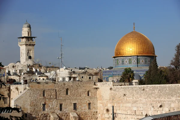 Western Wall (Wailing Wall, Kotel) and Dome of the Rock Al-Aqsa — Stock Photo, Image