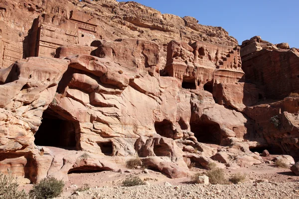 Petra - hlavní město Nabatejců (al Chazne), Jordánsko — Stock fotografie