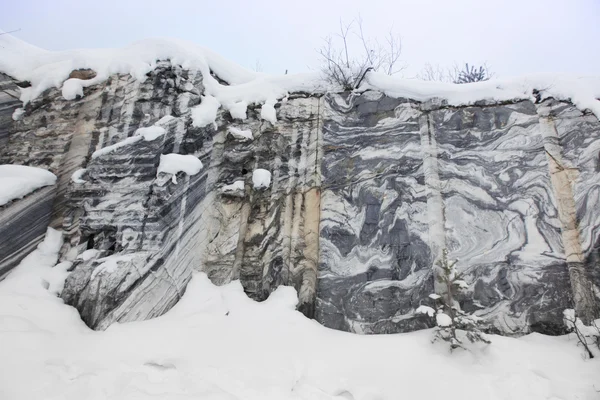 Vintersäsongen Marmor Stenbrottet — Stockfoto