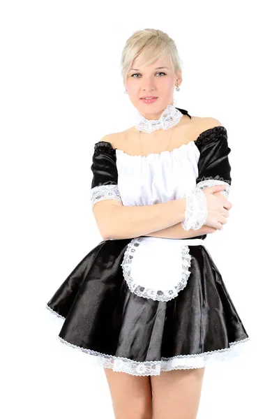 Mujer en traje de criada francesa —  Fotos de Stock