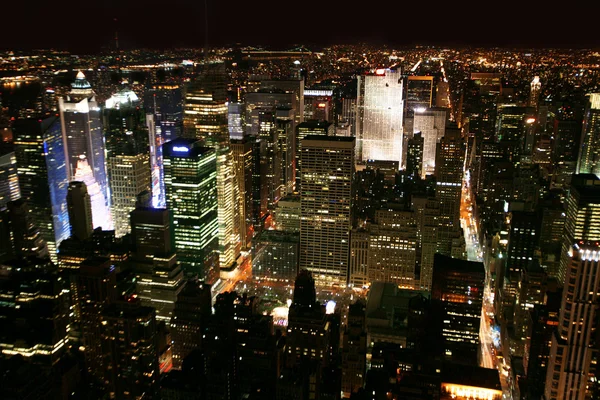 Ночное Время Нью Йорке Манхэттен — стоковое фото