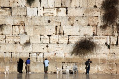 Jewish praying at the wailing wall, Western Wall, Kotel clipart