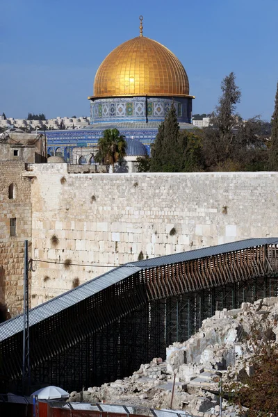 Muro Occidental Muro Los Lamentos Kotel Cúpula Roca Jerusalén Israel — Foto de Stock