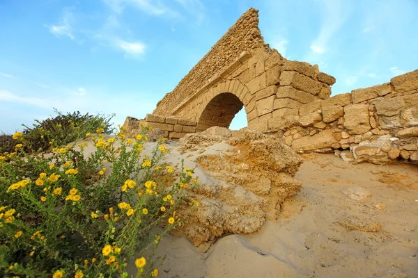 Oude Romeinse aquaduct in Caesarea — Stockfoto