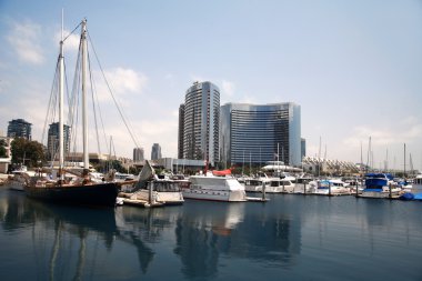 San Diego Harbor and downtown clipart