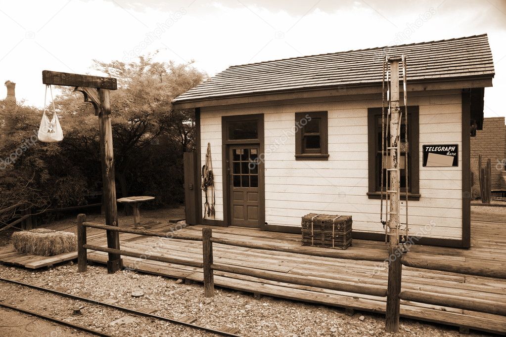 Painter And Decorator Prices >> Old train station in wild west — Stock Photo © konstantin32 #5149881 Painter And Decorator Prices >> Old train station in wild west — Stock Photo © konstantin32 #5149881