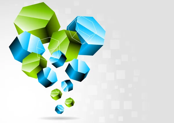 Fond avec hexagone 3d — Image vectorielle