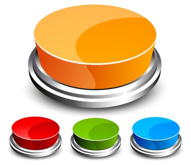 Set of abstract glossy button clipart