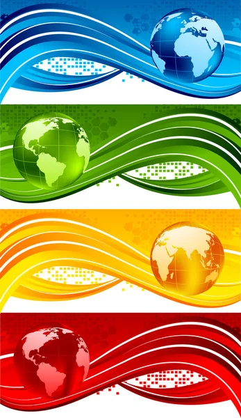 Set di banner tecnici luminosi. Illustrazione vettoriale — Vettoriale Stock
