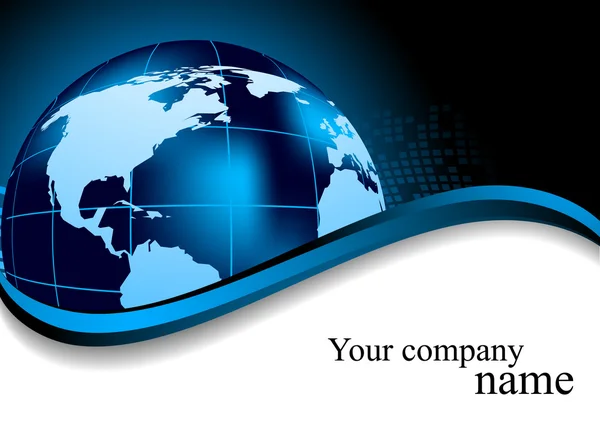 Abstracte blauwe achtergrond met globe. vectorillustratie — Stockvector