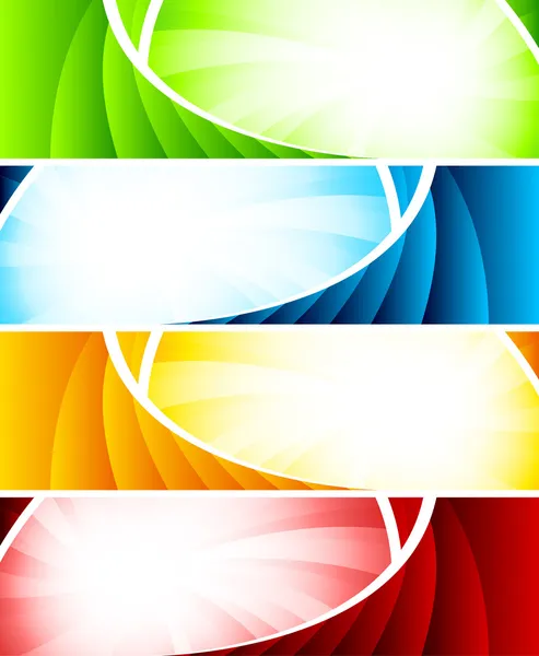 Ensemble de quatre bannières colorées — Image vectorielle