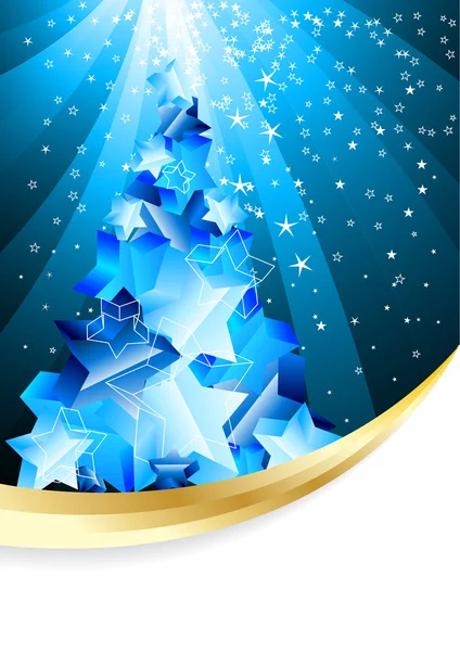 Kerst achtergrond met abstracte avondboom — Stockvector