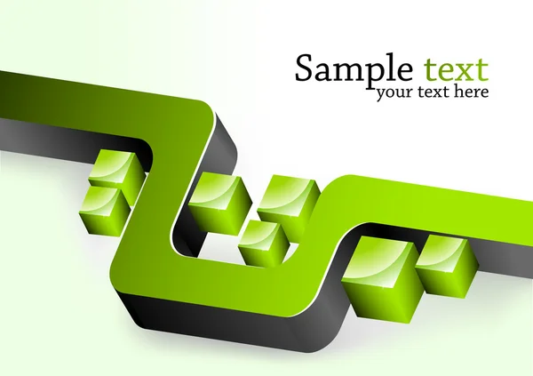 Abstracte achtergrond. illustratie met groene 3D-element — Stockvector