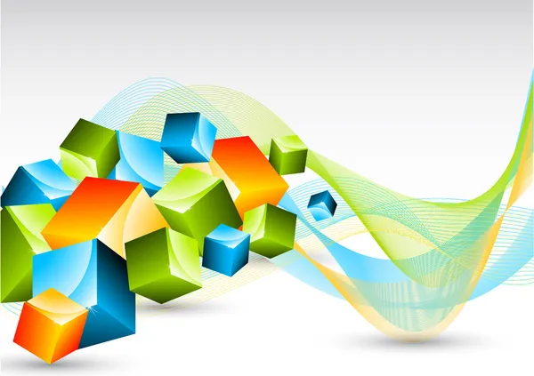 Fond abstrait avec des cubes colorés — Image vectorielle