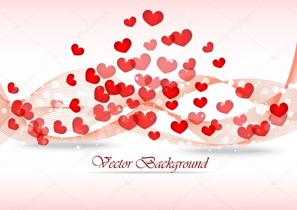 Background on Valentine day. Illustration with hearts