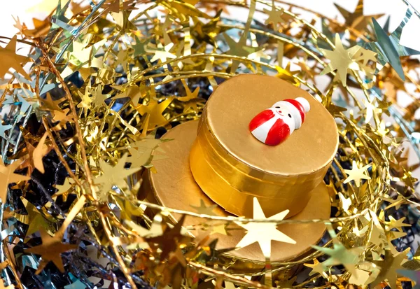 Arany karácsonyi dekoráció. — Stock Fotó