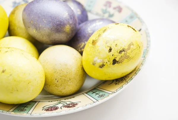 Gold and violet eggs — Stock Photo, Image
