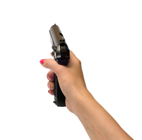 Women with handgun. — Stock Photo, Image